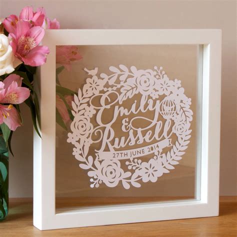 You may have only been married for 1 year, but the first. personalised first wedding anniversary papercut by sas ...