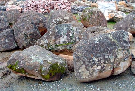Moss Rock Boulders Used Throughout Landscape And Where Small Retaining