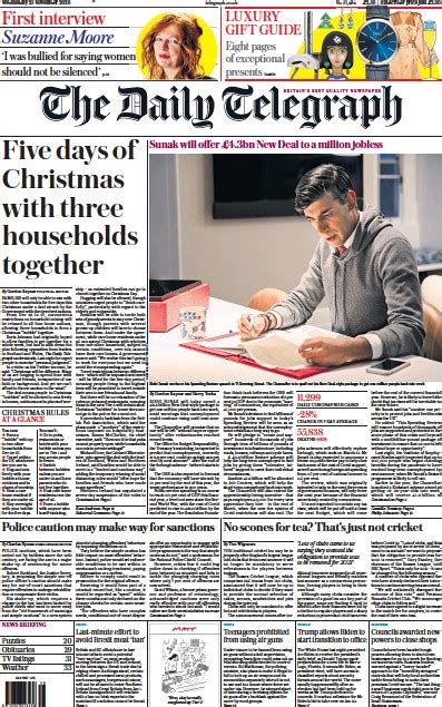 The Daily Telegraph Uk Front Page For 25 November 2020 Paperboy