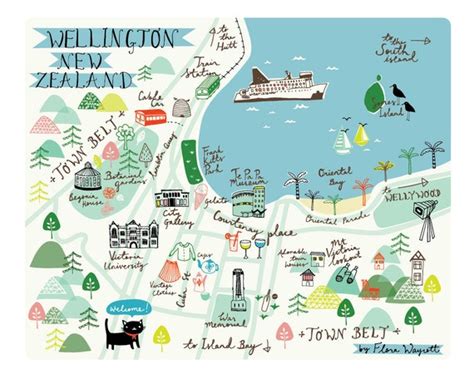 Items Similar To Map Of Wellington New Zealand 8 X 10 On Etsy