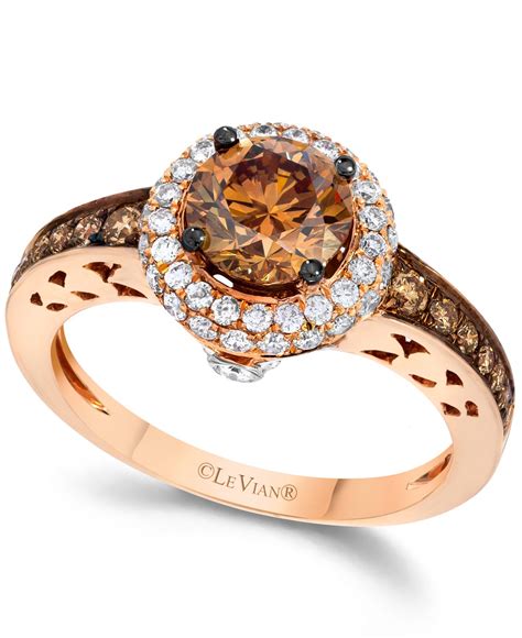 Le Vian Chocolate And White Diamond Engagement Ring In 14k Rose Gold 1