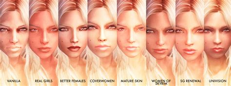 Skyrim Most Realistic Female Face Texture Mods Compares Skyrim Step
