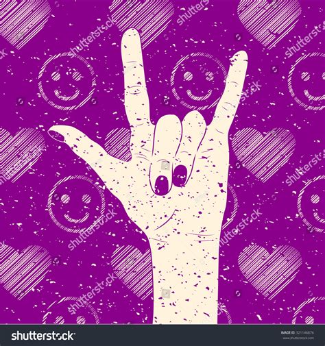 Aged Poster Hippie Hand Sign On Stock Vector Royalty Free 321146876 Shutterstock