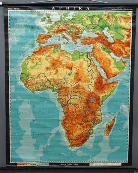 Africa Map Vintage Pull Down Wall Chart Poster 19599 Picclick