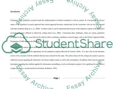 The international student experience found in the international education journal. A qualitative research critique Essay Example | Topics and Well Written Essays - 4500 words