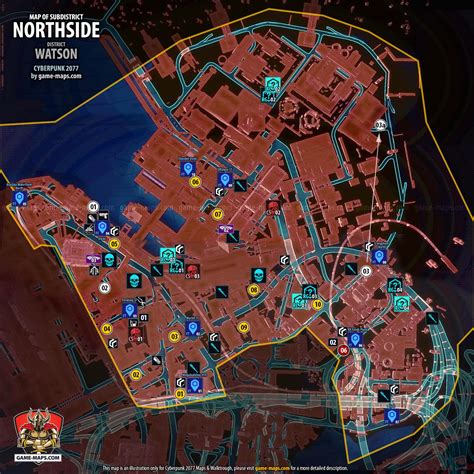 Northside Map Watson Cyberpunk 2077 Cp77