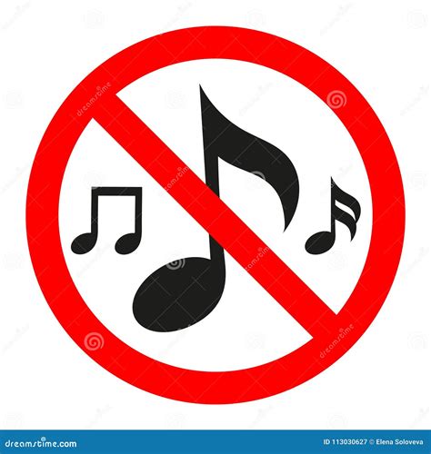 No Music Sound Sign Symbol Icon On White Transparent Background Stock