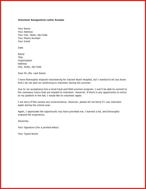 resignation letter template microsoft word  examples