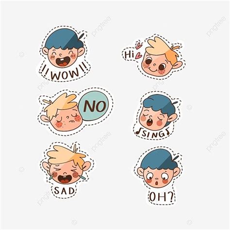 Cute Boy Emoji Sticker Boy Expression Cute Hand Draw Png Transparent