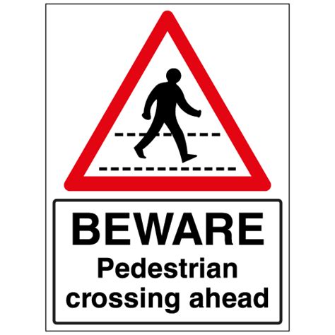 Beware Pedestrian Crossing Ahead Sign Ref Tr19 Safety Sign Warehouse
