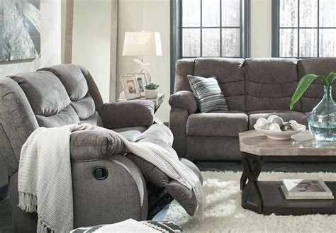 Tulen Gray Reclining Living Room Set By Signature Design By Ashley