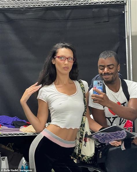 Bella Hadid Goes Braless And Flaunts Her Washboard Abs In A Clinging
