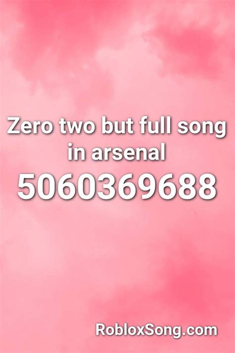 Arsenal Zero Two But In Roblox Id Code Anime Roblox Id