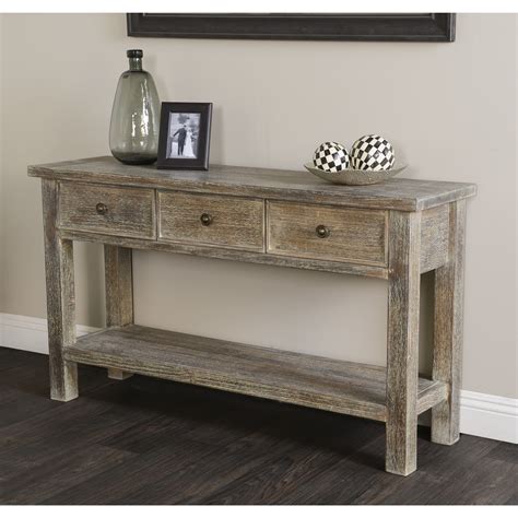 Rockie Reclaimed Pine 3 Drawer Console Table By Kosas Home Brown