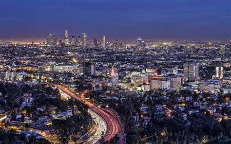 Need to compare more than just two places at once? Los Angeles from Hollywood Bowl Overlook at Night | Same ...