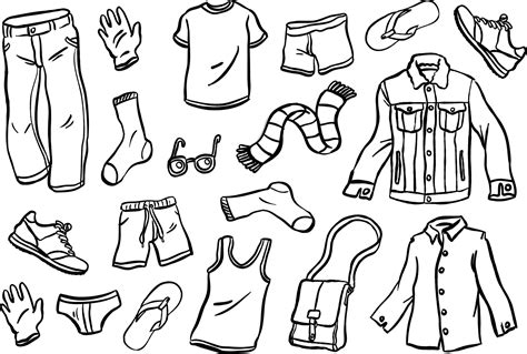 Collection Of Man Clothes Doodles 11579459 Vector Art At Vecteezy