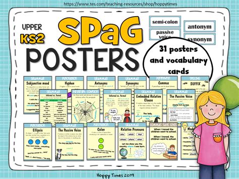 Use these free, printable grammar worksheets to study the basics of english grammar including parts of speech (nouns, verbs.), capitalization, punctuation and the proper writing of sentences. 30 SPaG POSTERS (KS2 Year 5/6 ) by hoppytimes - Teaching ...