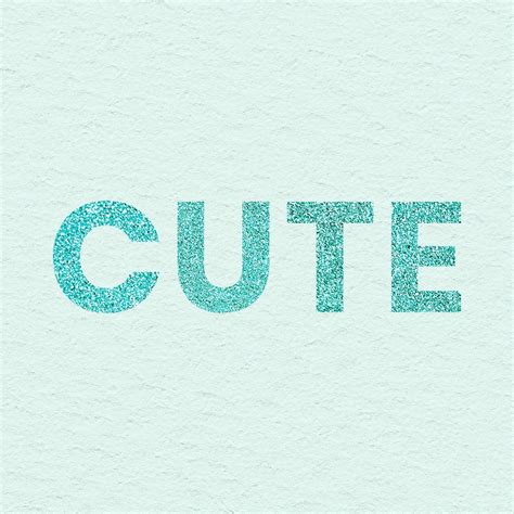 Glittery Aqua Blue Cute Word Typography Free Image By