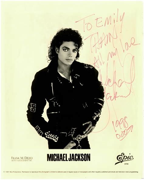 Michael Jackson Autograph Photograph X Promo Roger Epperson