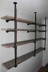 Reclaimed Wood And Pipe Shelves
