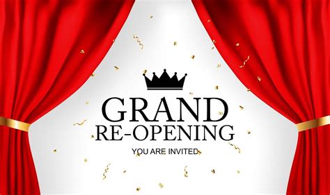 Grand Opening Card With Ribbon And Scissors Background 2716854 Vector