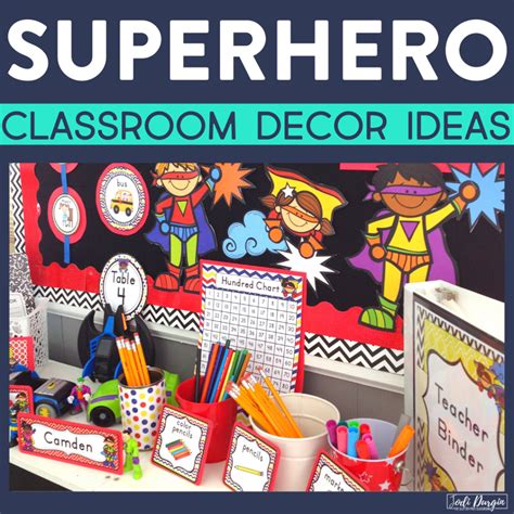 A table of almost any size can work, from a simple living room end table to a long dining room side table. Superheroes Classroom Theme Ideas | Jodi Durgin Education Co.