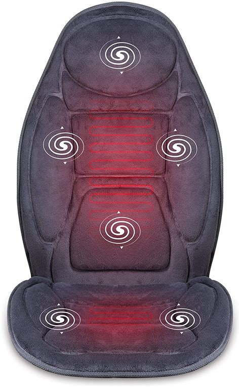 snailax vibration massage seat cushion with heat 6 vibrating motors and