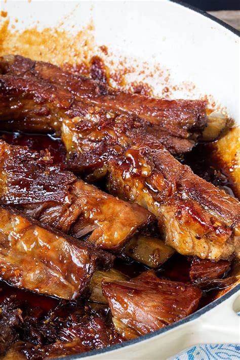 Fall Apart Pork Ribs With A Golden Crispy Exterior Covered In A Sweet