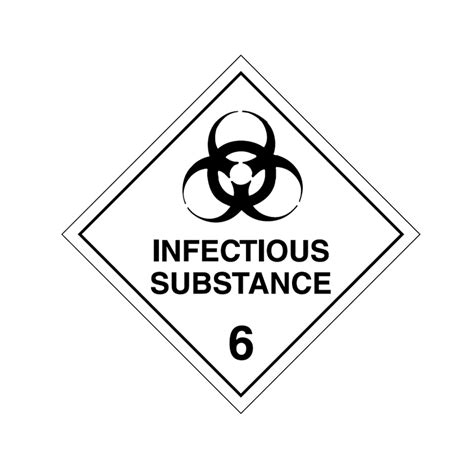 Brady Dangerous Goods Sign Placard Class 6 Infectious Substance 6