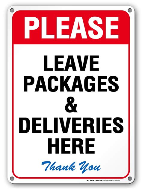 Please Leave All Packages And Deliveries Here Sign 10 X 14 040 Ru