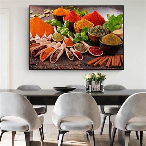 Beautiful flower wall art for home interior decoration idea or gift for relative and friends. Kitchen Condiment Wall Decor Art Canvas Prints Kitchen Theme Art Paint - Faberge Galore