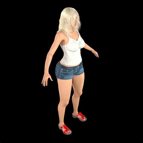 3d Model Game Ready Realistic Human Character Girl Annika Vr Ar Low