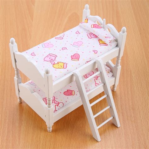 Lyumo 112 Doll House Mini Furniture Children Bedroom Model Bunk Bed