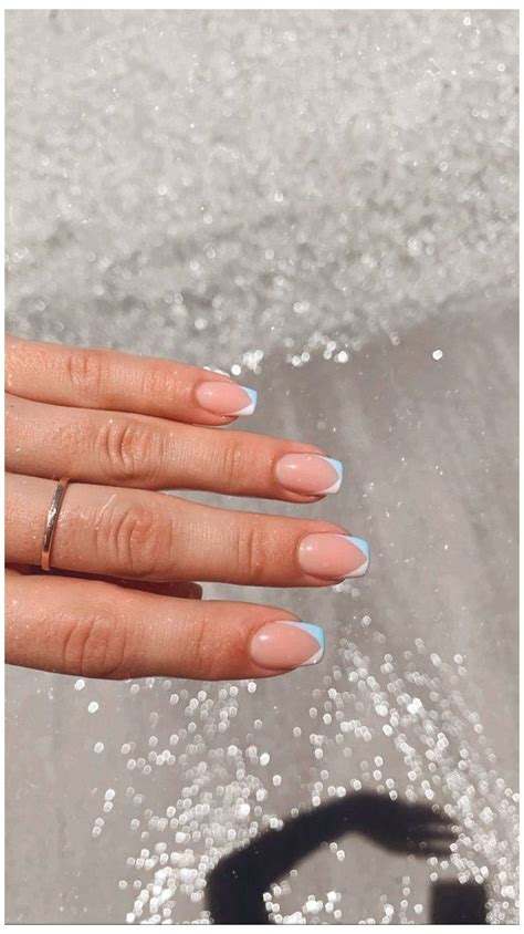Go Bold And Chic With Blue French Tip Nails Short The Fshn