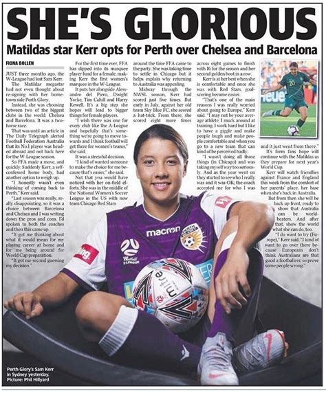 The best england football song? Sam Kerr newspaper article | Soccer player quotes, Female ...
