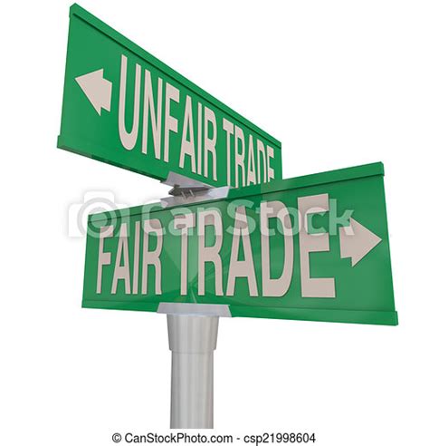 Stock Illustration Of Fair Vs Unfair Trade Words Two Way Street Road