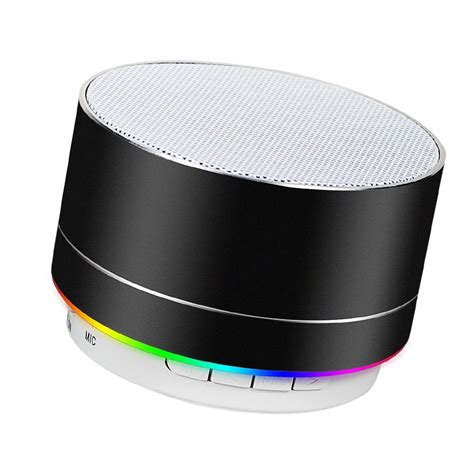 Amgra Mini Small Portable Wireless Bluetooth Speaker With Led Light And Built In Mic For Home