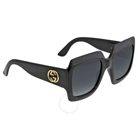 Gucci Square Shiny Black Frame Ladies Sunglasses Gg3826 Sd289o Gucci
