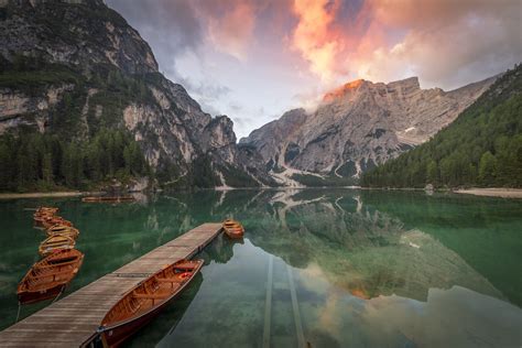 Free Download Hd Wallpaper Landscape Mountains Nature Lake Boats