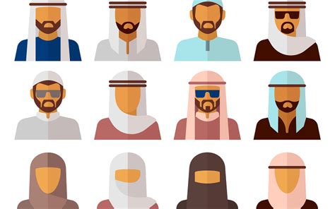 Download Middle Eastern People Avatars Vector Image Vector на тему графика