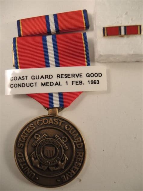 Coast Guard Reserve Good Conduct Medal Ribbon Bar Lapel Pin Not Named