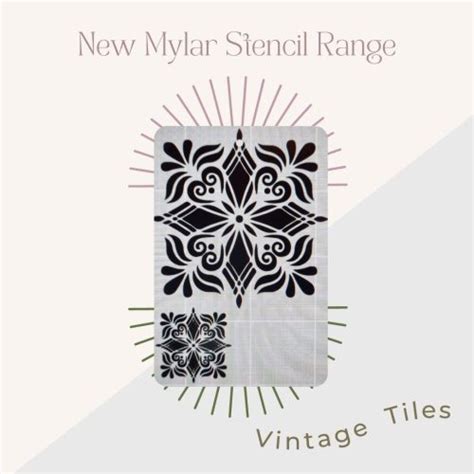 Vintage Tiles A3 Mylar Stencil Furniture And Home Decor Restyling