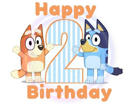 Bluey Birthday Png 1st And 2nd Birthday Png Bluey Happy Etsy México