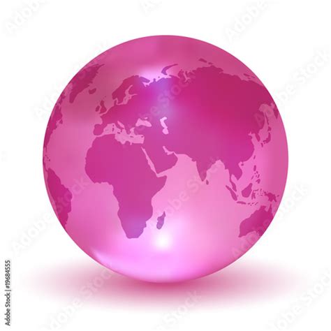 Glossy Pink Vector Earth Globe Buy This Stock Vector And Explore