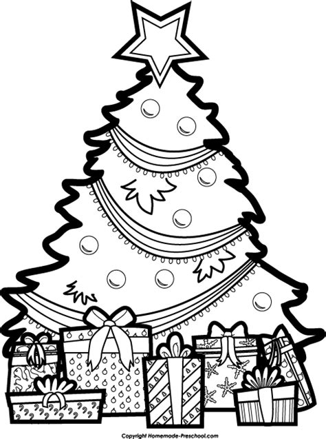 Christmas Black And White Tree Black And White Christmas Clipart