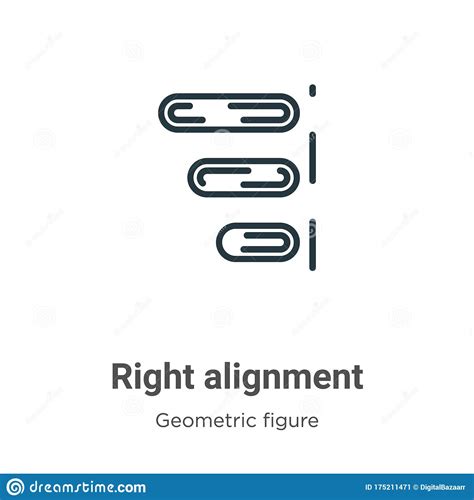 Right Alignment Outline Vector Icon Thin Line Black Right Alignment