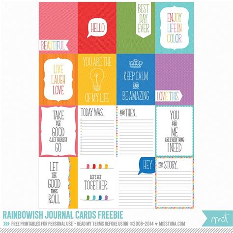 Free Printable Journal Cards For Project Life Printable Cards