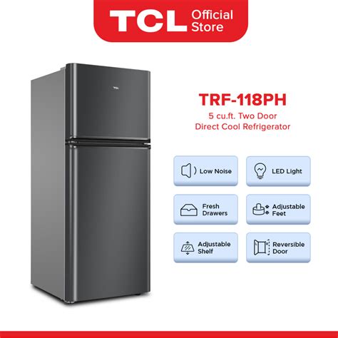 Tcl 5 Cuft Two Door Direct Cool Refrigerator Trf 118ph Shopee Philippines