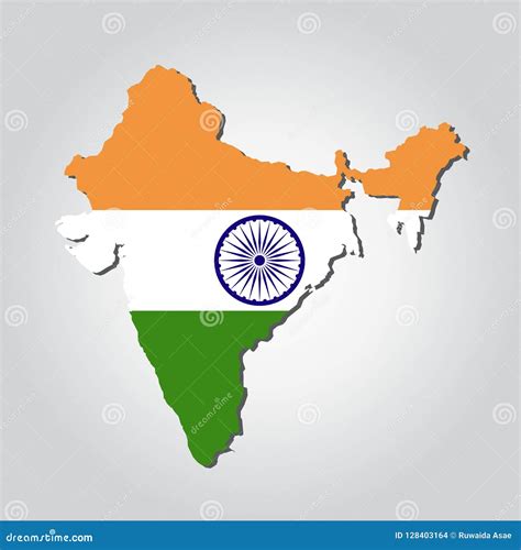 India Map Flag Stock Illustration Illustration Of Asia 128403164