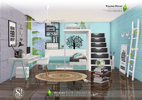 Simcredible Young Print Bedroom By Simcredibledesigns